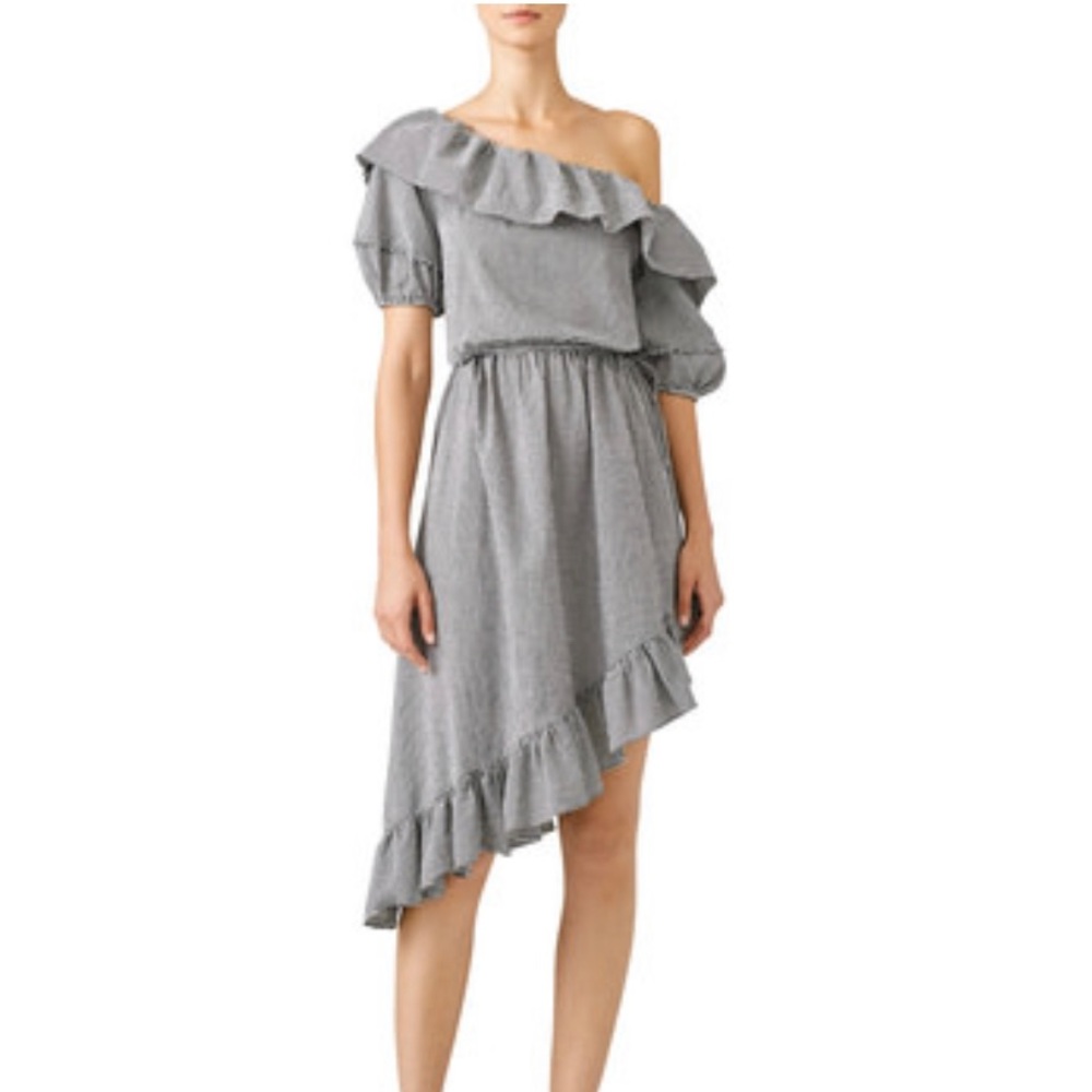 LoveShackFancy Ruffled Gray Dress